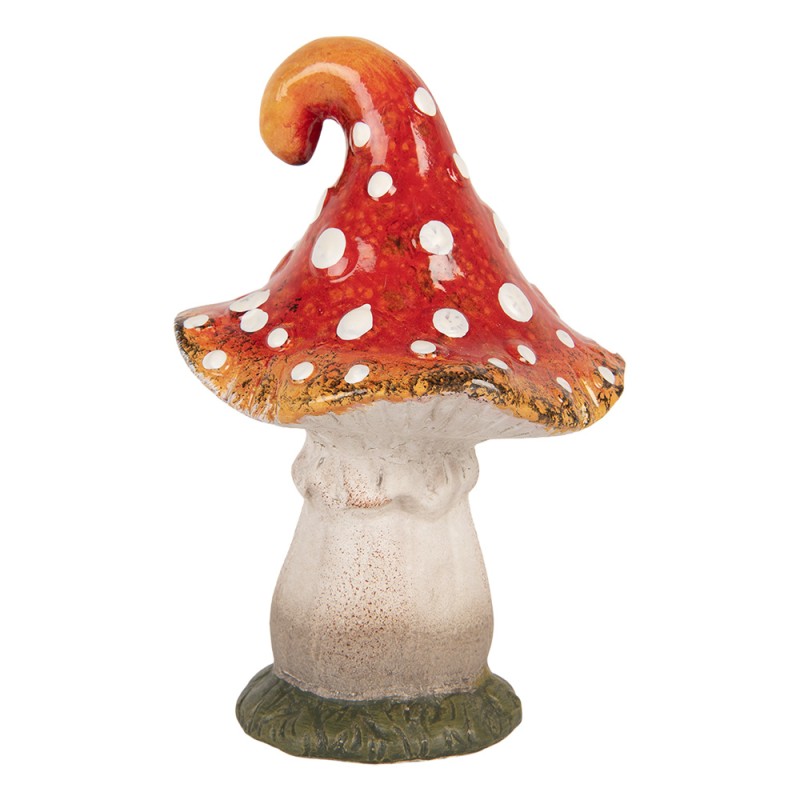 Clayre & Eef Statuetta decorativa Fungo 10x11x16 cm Rosso Ceramica