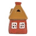 Clayre & Eef Waxinelichthouder Huis 9x6x10 cm Rood Keramiek