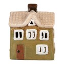 Clayre & Eef Portacandela Casa 11x7x13 cm Verde Ceramica