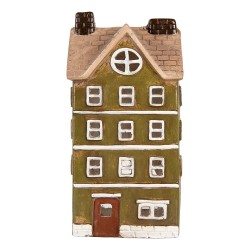 Clayre & Eef Waxinelichthouder Huis 20x17x39 cm Groen Keramiek