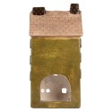 Clayre & Eef Portacandela Casa 20x17x39 cm Verde Ceramica