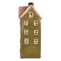 Clayre & Eef Portacandela Casa 20x17x39 cm Verde Ceramica