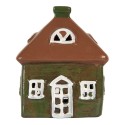 Clayre & Eef Portacandela Casa 12x9x14 cm Verde Ceramica