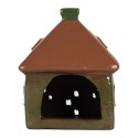 Clayre & Eef Portacandela Casa 12x9x14 cm Verde Ceramica