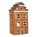 Clayre & Eef Portacandela Casa 20x15x23 cm Arancione Ceramica