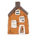 Clayre & Eef Portacandela Casa 9x7x12 cm Arancione Ceramica