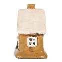 Clayre & Eef Portacandela Casa 9x7x11 cm Marrone Ceramica