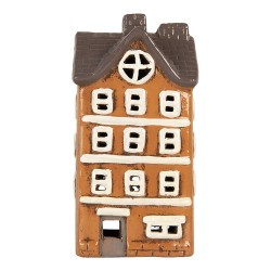 Clayre & Eef Waxinelichthouder Huis 12x10x25 cm Oranje Keramiek