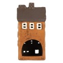Clayre & Eef Portacandela Casa 12x10x25 cm Arancione Ceramica
