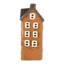 Clayre & Eef Portacandela Casa 12x10x25 cm Arancione Ceramica