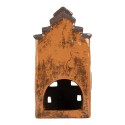 Clayre & Eef Portacandela Casa 13x10x23 cm Arancione Ceramica
