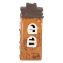 Clayre & Eef Portacandela Casa 13x10x23 cm Arancione Ceramica