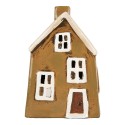 Clayre & Eef Portacandela Casa 12x8x17 cm Marrone Ceramica