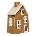 Clayre & Eef Portacandela Casa 12x8x17 cm Marrone Ceramica