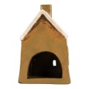 Clayre & Eef Portacandela Casa 12x8x17 cm Marrone Ceramica