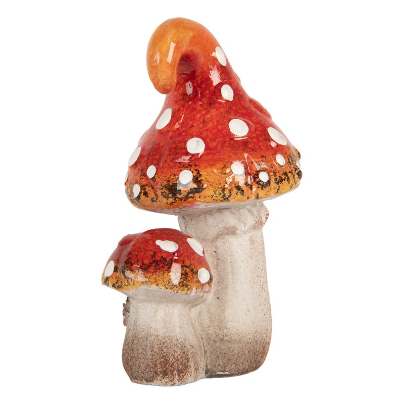 Clayre & Eef Statuetta decorativa Fungo 8x6x12 cm Rosso Ceramica