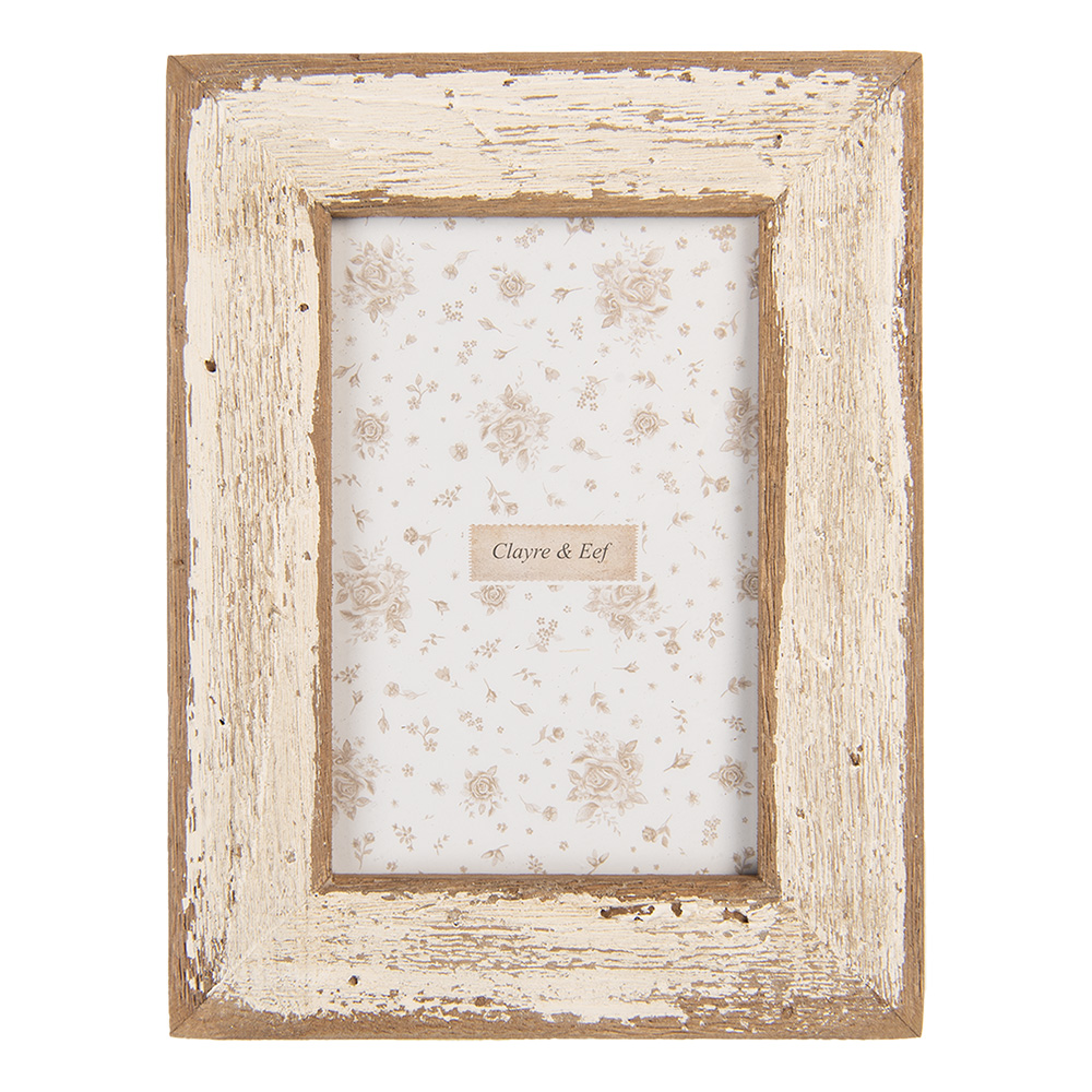 Clayre & Eef Fotolijst 10x15 cm Bruin Beige Hout afbeelding 1