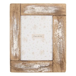 Clayre & Eef Fotolijst 13x18 cm Bruin Wit Hout