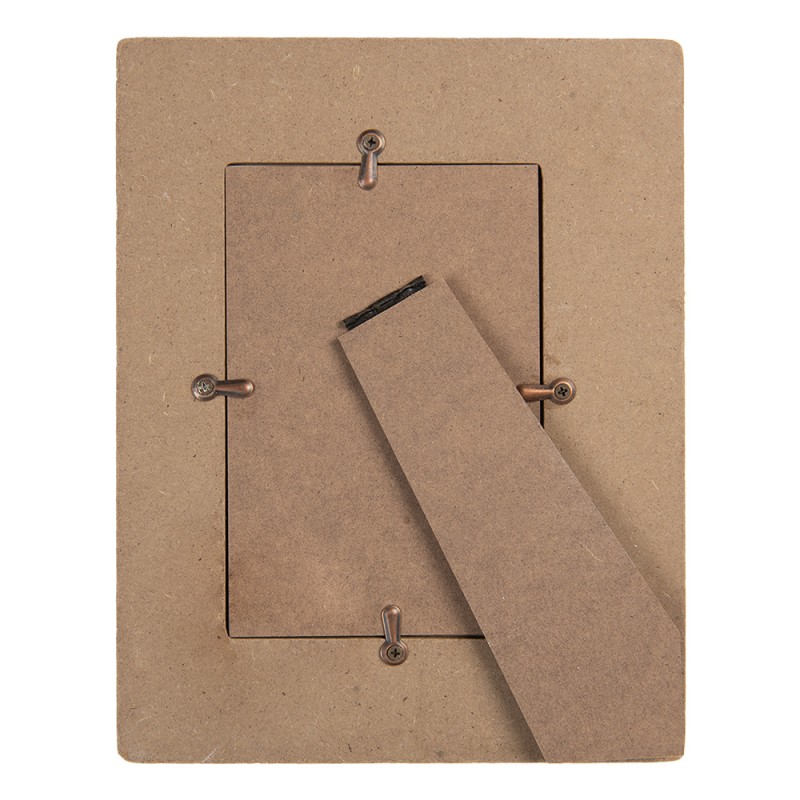 Clayre & Eef Bilderrahmen 10x15 cm Braun Weiß Holz