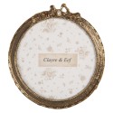 Clayre & Eef Fotolijst Ø 9 cm Goudkleurig Kunststof