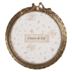 Clayre & Eef Fotolijst Ø 9 cm Goudkleurig Kunststof