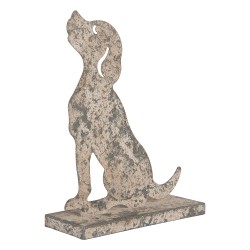 Clayre & Eef Image de décoration Chien 20x8x24 cm Gris Métal