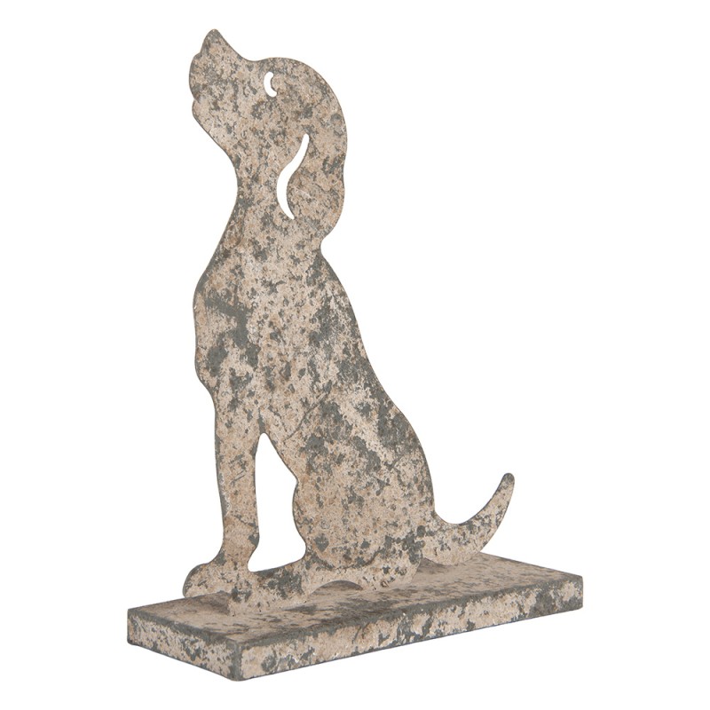 Clayre & Eef Image de décoration Chien 20x8x24 cm Gris Métal