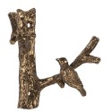 Clayre & Eef Wall Hook Bird 9x5x9 cm Gold colored Metal