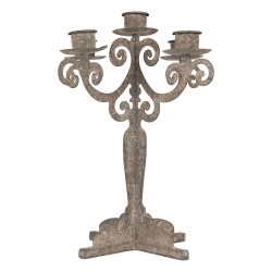 Clayre & Eef Candelabro 26x26x35 cm Grigio Metallo