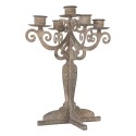 Clayre & Eef Candelabro 26x26x35 cm Grigio Metallo