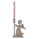 Clayre & Eef Candelabro Angelo 17x6x22 cm Grigio Metallo