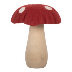 Clayre & Eef Décoration Champignon 12x12x15 cm Rouge Feutre