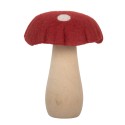 Clayre & Eef Décoration Champignon 12x12x15 cm Rouge Feutre