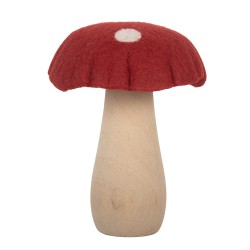 Clayre & Eef Décoration Champignon 12x12x15 cm Rouge Feutre