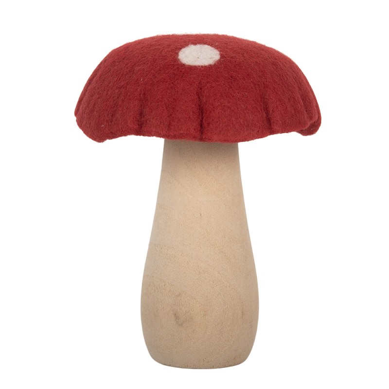 Clayre & Eef Décoration Champignon 12x12x15 cm Rouge Feutre