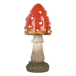 Clayre & Eef Image de décoration Champignon Ø 5x12 cm Rouge Polyrésine