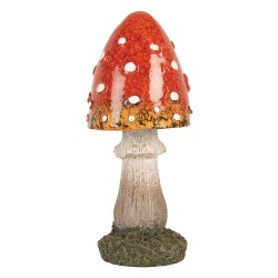 Clayre & Eef Image de décoration Champignon Ø 5x12 cm Rouge Polyrésine