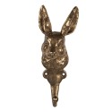 Clayre & Eef Wall Hook Rabbit 7x4x18 cm Gold colored Metal