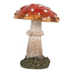 Clayre & Eef Image de décoration Champignon Ø 6x8 cm Rouge Polyrésine