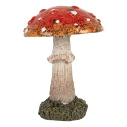 Clayre & Eef Image de décoration Champignon Ø 6x8 cm Rouge Polyrésine