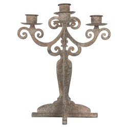 Clayre & Eef Kerzenständer 15x15x26 cm Grau Metall