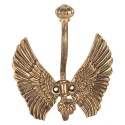Clayre & Eef Wall Hook Bird 12x7x13 cm Gold colored Metal