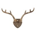 Clayre & Eef Wall Hook Hearts 17x8x12 cm Gold colored Metal