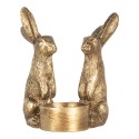 Clayre & Eef Statuetta decorativa Coniglio 10x8x12 cm Color oro Plastica
