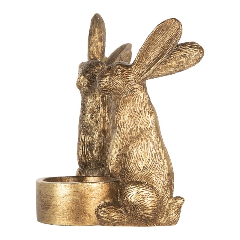 Clayre & Eef Statuetta decorativa Coniglio 10x8x12 cm Color oro Plastica
