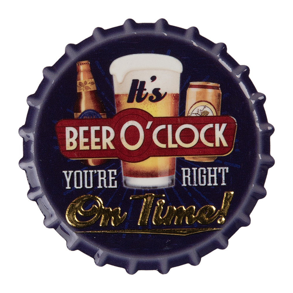 Clayre&Eef Magneet BeerØ 7x2 cm Paars Metaal afbeelding