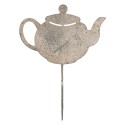Clayre & Eef Garden Stake Teapot 26x1x35 cm Grey Metal