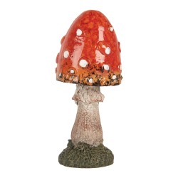 Clayre & Eef Image de décoration Champignon Ø 4x8 cm Rouge Polyrésine