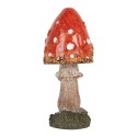 Clayre & Eef Image de décoration Champignon Ø 4x8 cm Rouge Polyrésine