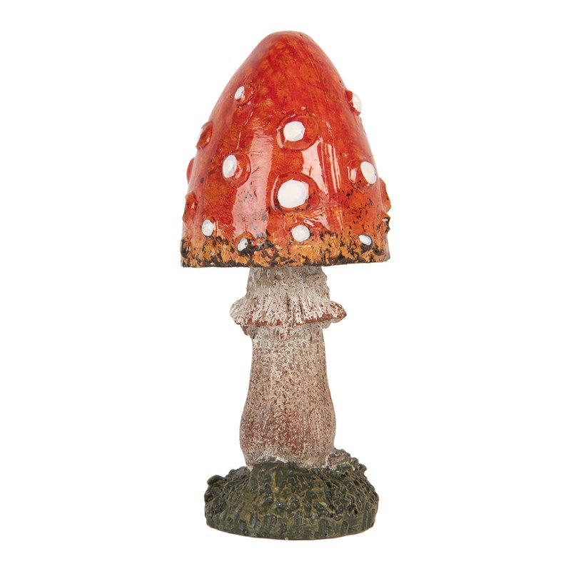 Clayre & Eef Image de décoration Champignon Ø 4x8 cm Rouge Polyrésine